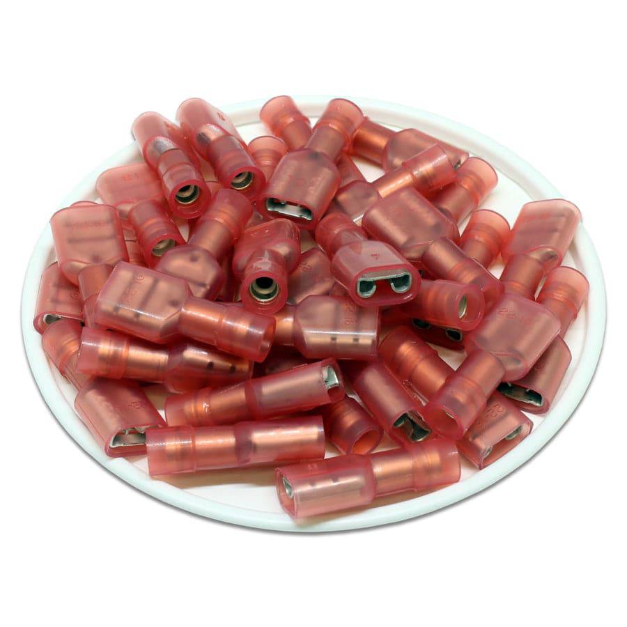 FDFNYD1-250 - Nylon Fully Insulated Double Crimp Quick Disconnects - 22-16 AWG - Female