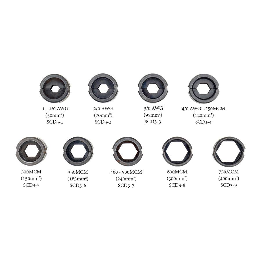 FDLS50400 - 1AWG - 750MCM Lugs Die Set Bundle for FDZ400 Hydraulic Tool, 1 Set - Image 2