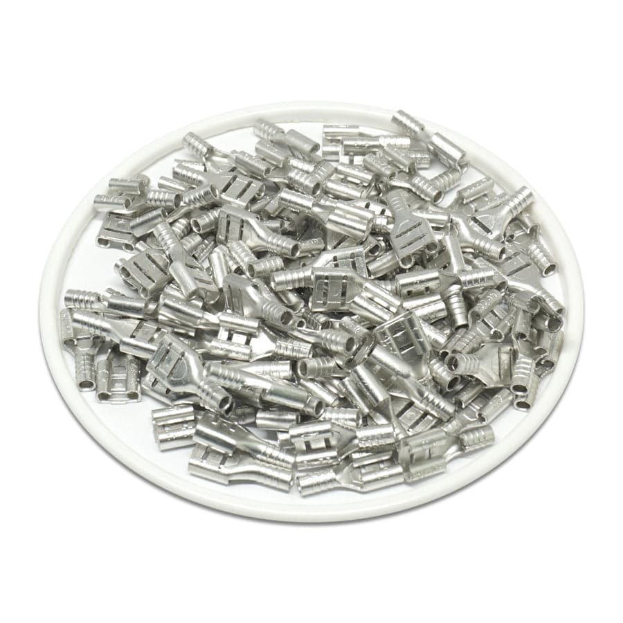 22 to 16 AWG Non Insulated Female Quick Disconnects, NEMA Tab: .205", 100 Pieces - FDN1-205(5)