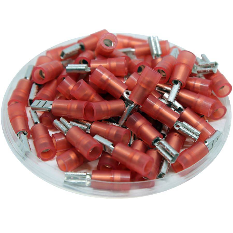 FDNYD1-110(8) - Nylon Insulated Female Quick Disconnect - Double Crimp - 22-16 AWG