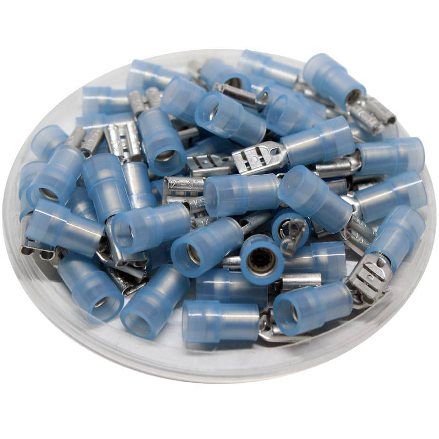 FDNYD2-187(8) - Nylon Insulated Female Quick Disconnects - Double Crimp - 16-14 AWG