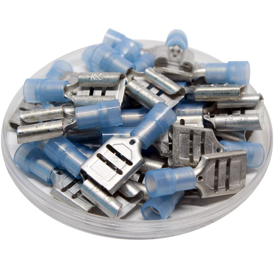 FDNYD2-375 - Nylon Insulated Female Quick Disconnects - Double Crimp - 16-14 AWG