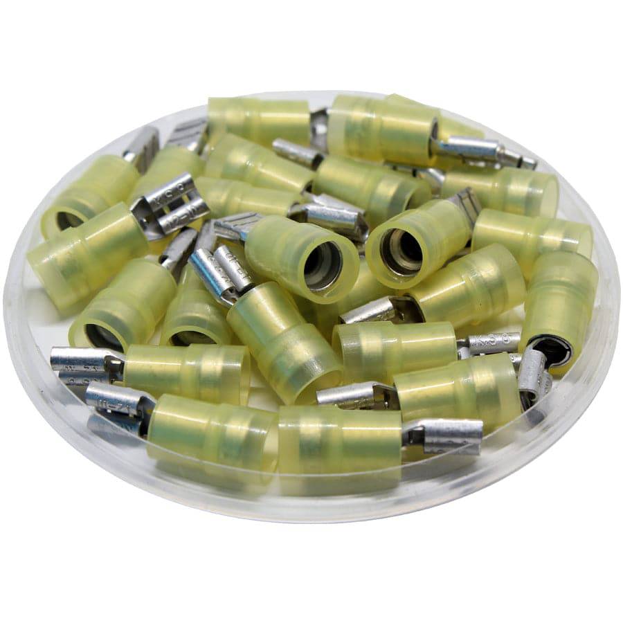 FDNYD5-187(8) - Nylon Insulated Female Quick Disconnects - Double Crimp - 12-10 AWG