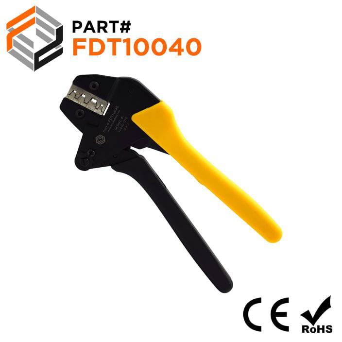 FDT10040 - 22 to 10 AWG Open Barrel Connectors Crimping Tool, Faston B-Type, 1 Piece
