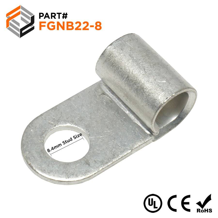 FGNB22-8 - Non Insulated Flag Terminal - Ring Tongue - 4AWG