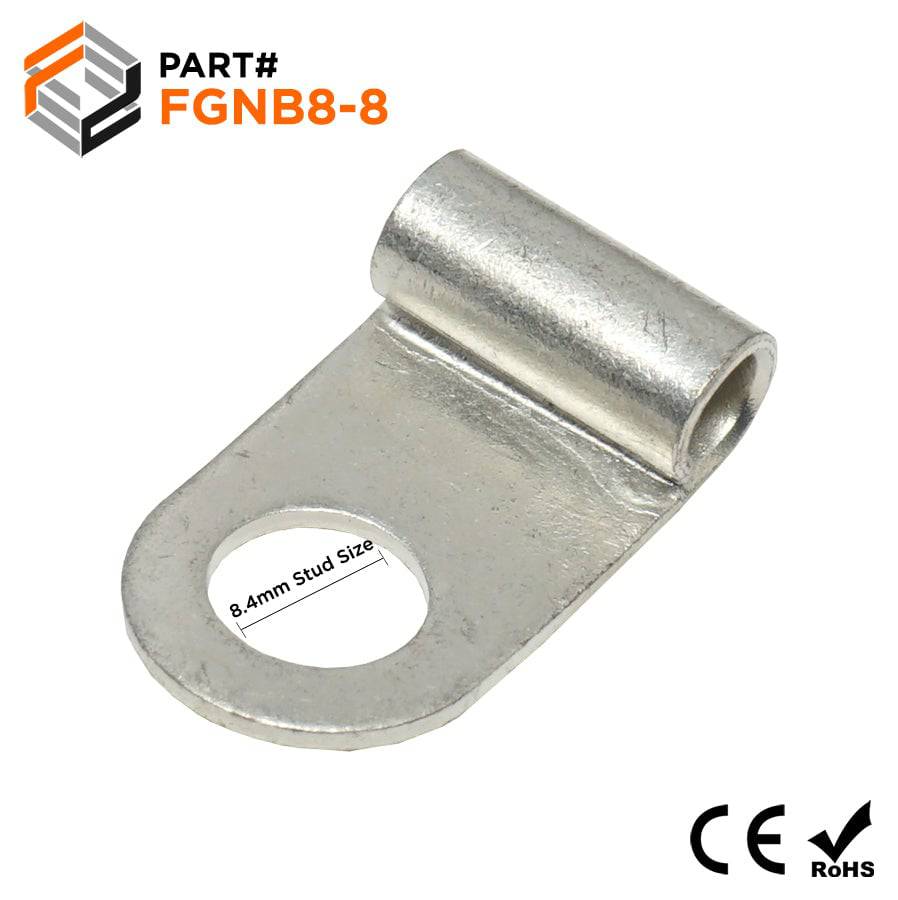 FGNB8-8 - Non Insulated Flag Terminal - Ring Tongue - 8AWG