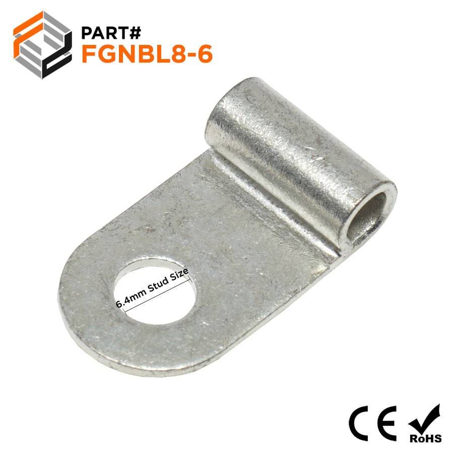 FGNBL8-6 - Non Insulated Flag Terminal - Ring Tongue - 8AWG