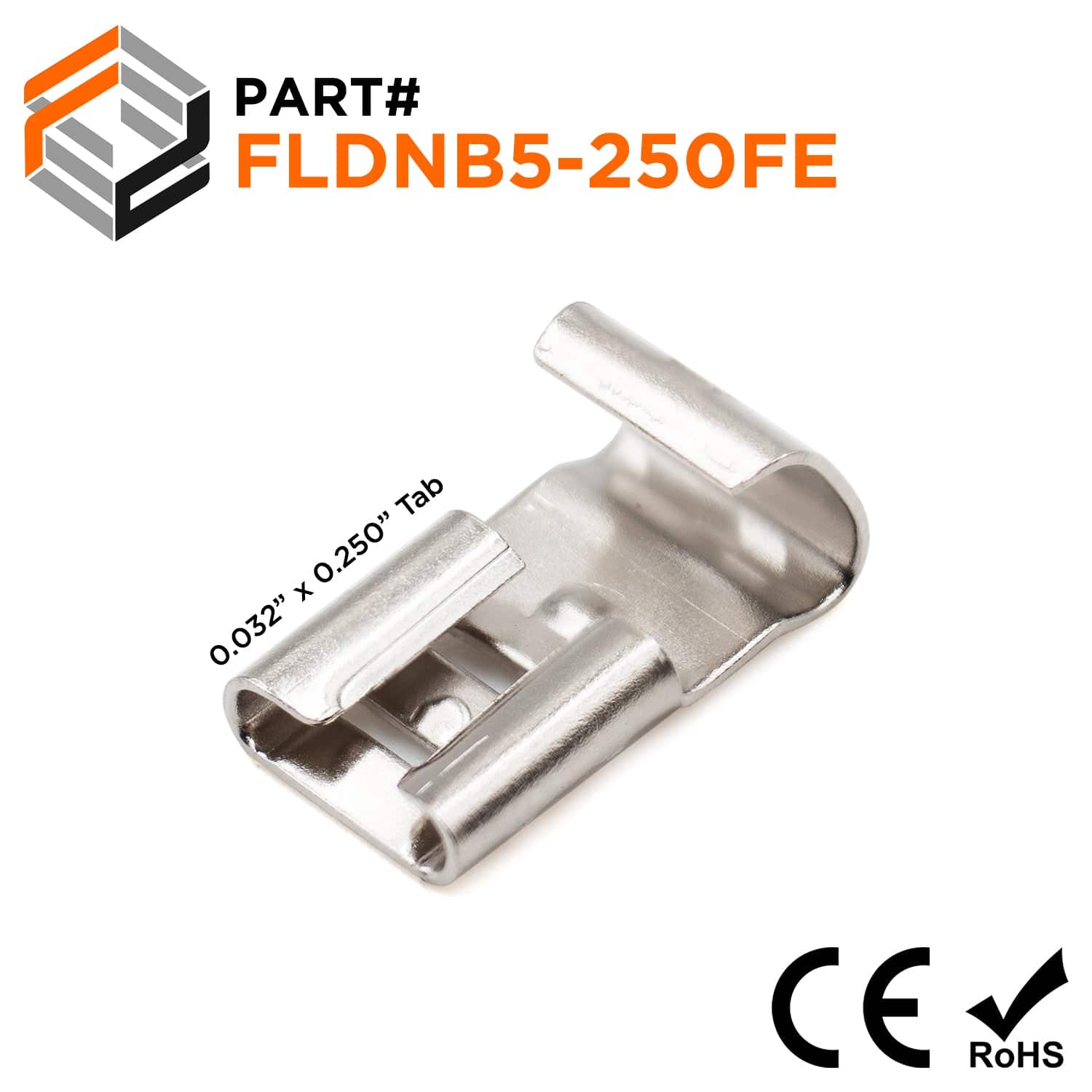 FLDNB5-250FE - Stainless Steel Quick Disconnect - 12-10 AWG - High Temperature - Nickel Plated