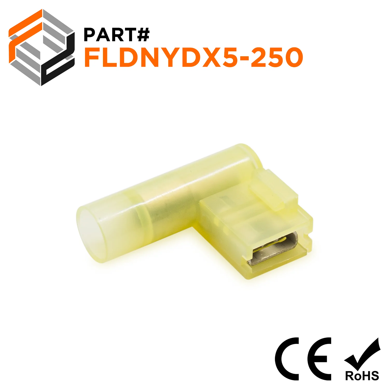 FLDNYDX5-250 - Double Crimp Nylon Insulated Quick Disconnects - 12-10 AWG