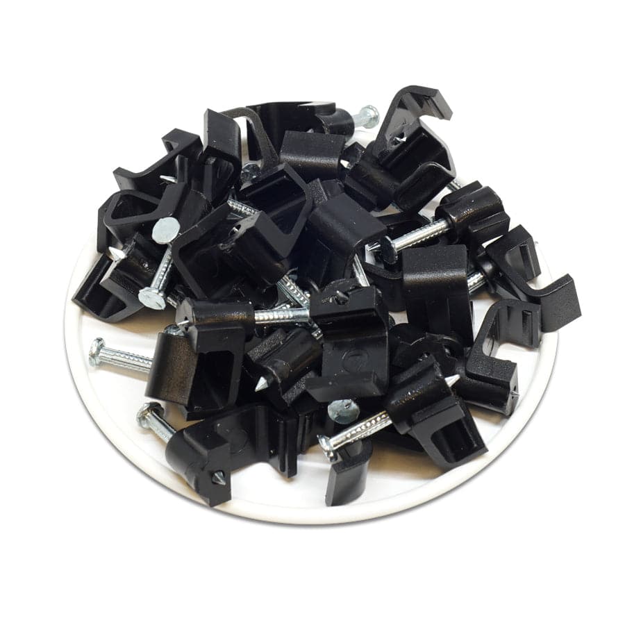 FNC10B - Flat Nail Cable Clip - Black - 10mm - Image 2