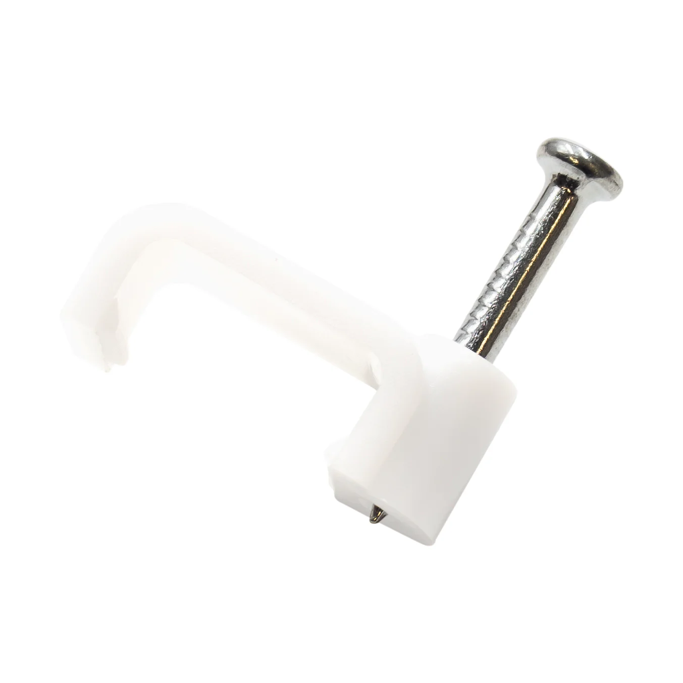 FNC12W - Nail In Cable Clips, Cable Nails Tacks, Flat, 12mm, 0.47", White, 100 Pieces - Image 2