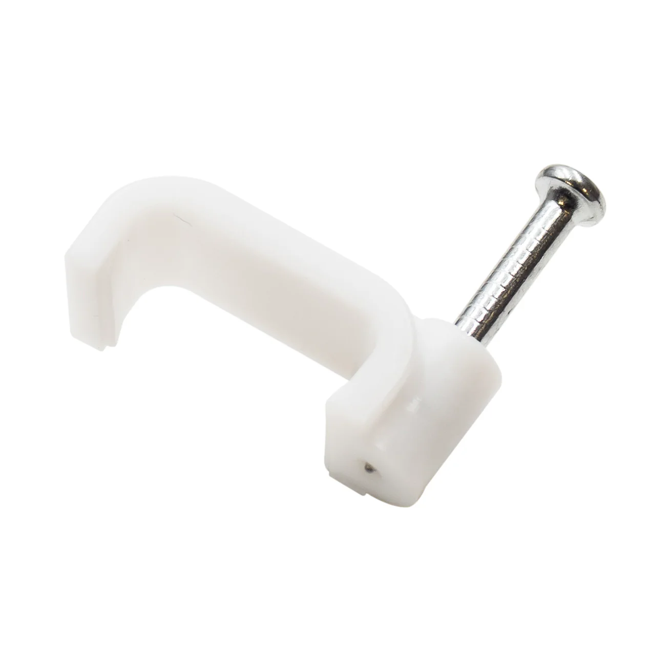 FNC14W - Nail In Cable Clips, Cable Nails Tacks, Flat, 14mm, 0.55", White, 100 Pieces - Image 2