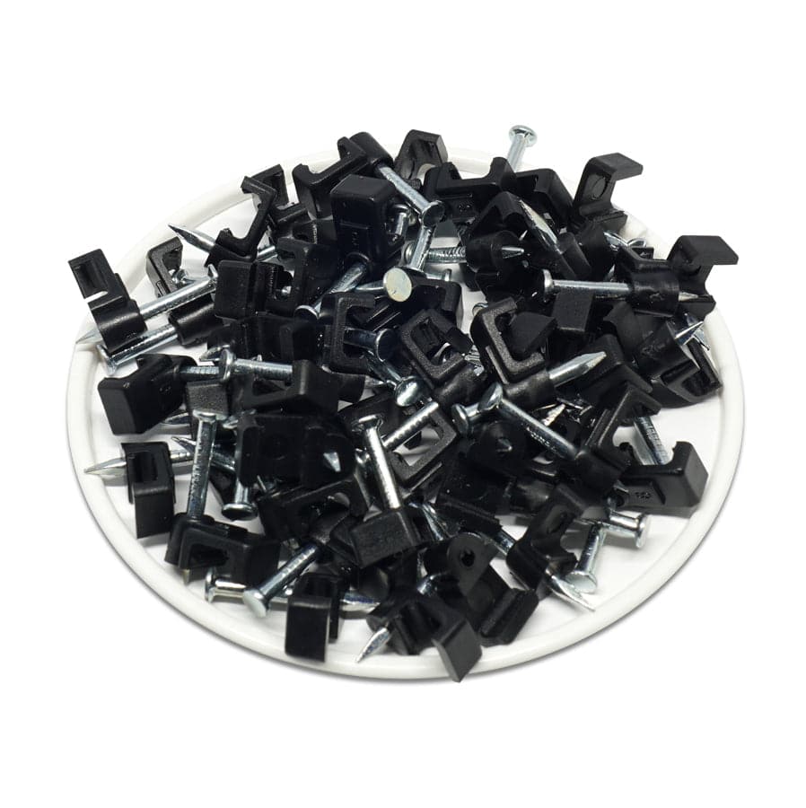 FNC6B - Flat Nail Cable Clip - Black - 6mm - Image 2