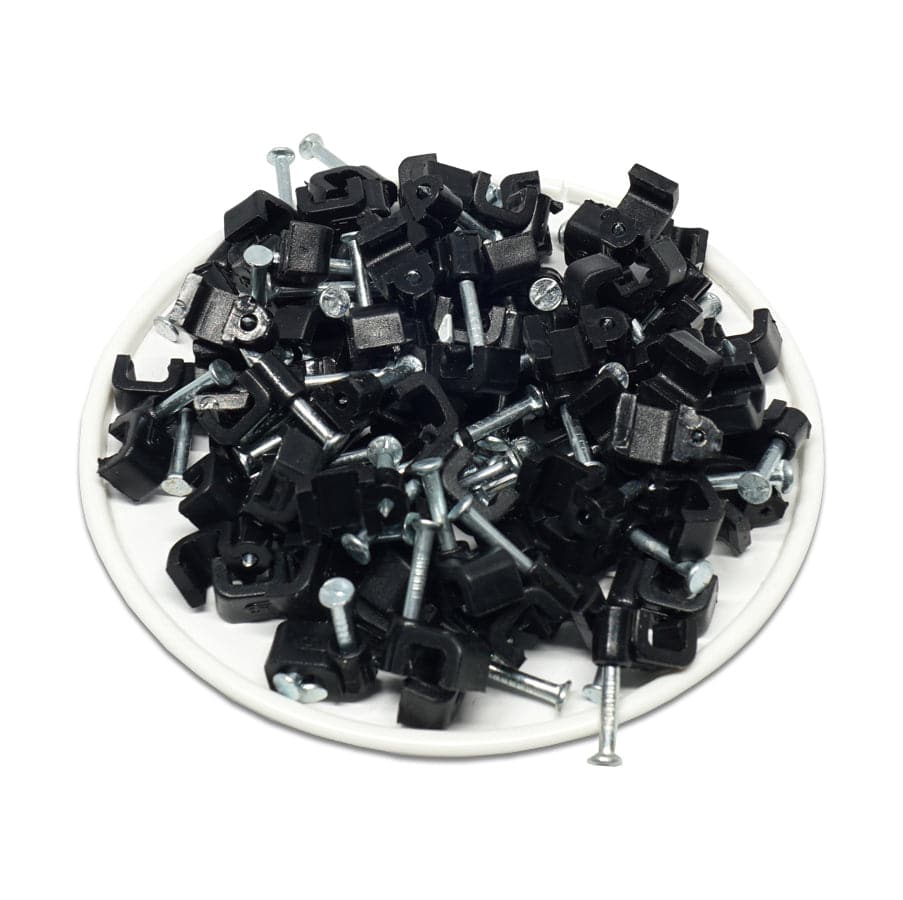 FNC7B - Flat Nail Cable Clip - Black - 7mm - Image 2