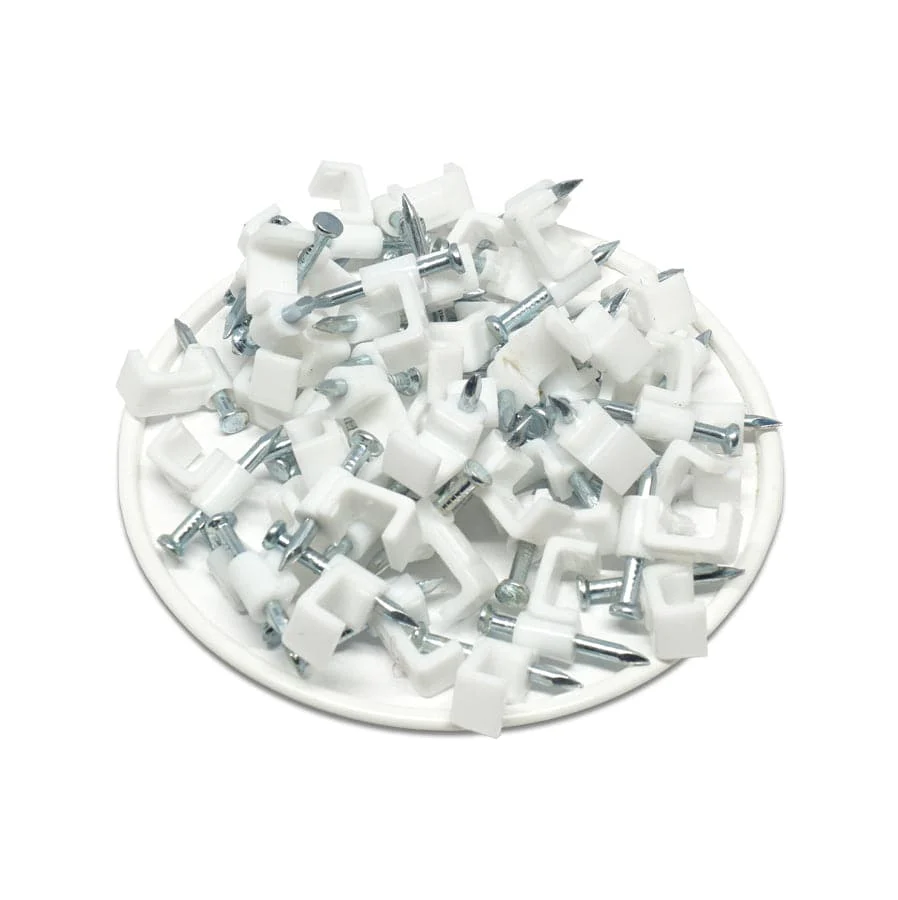 FNC7W - Flat Nail Cable Clip - White - 7mm - Image 2
