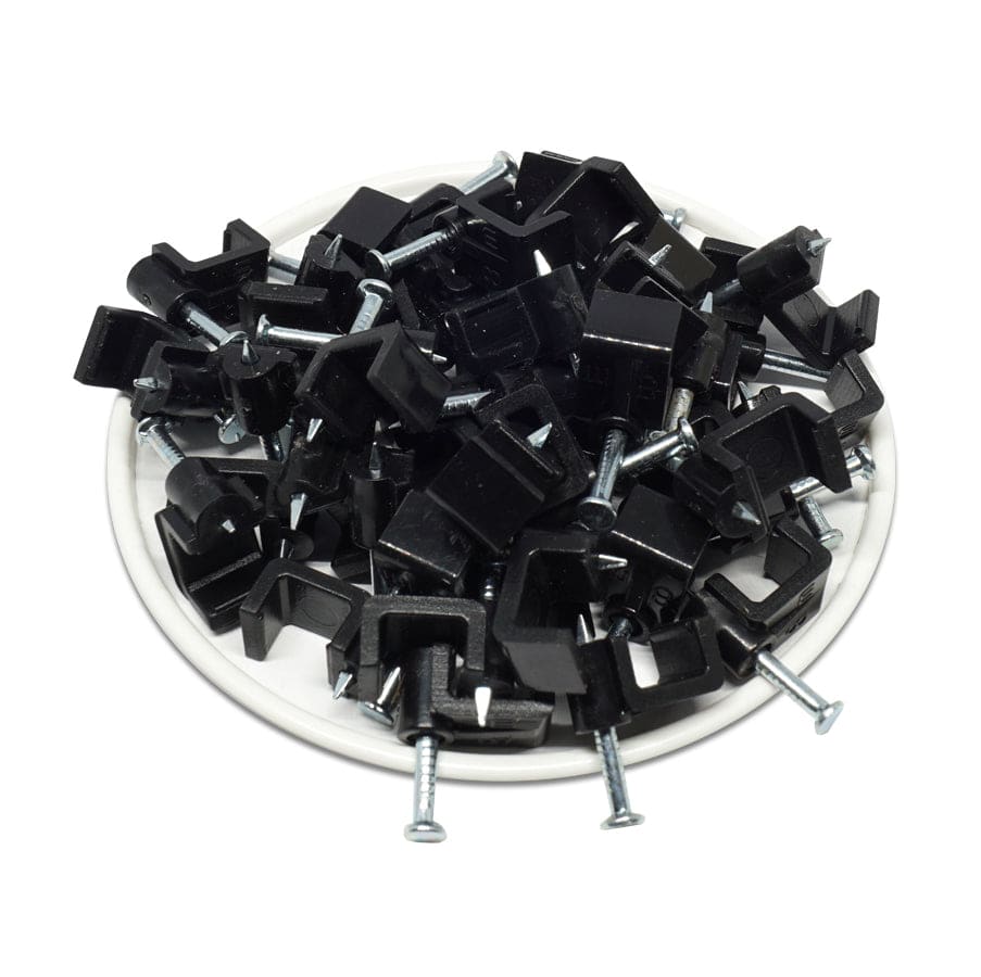 FNC8B - Flat Nail Cable Clip - Black - 8mm - Image 2