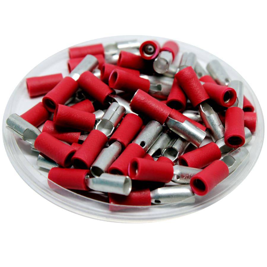 FRSD1-156 - Vinyl Insulated Female Double Crimp Bullet Connectors - 22-16 AWG