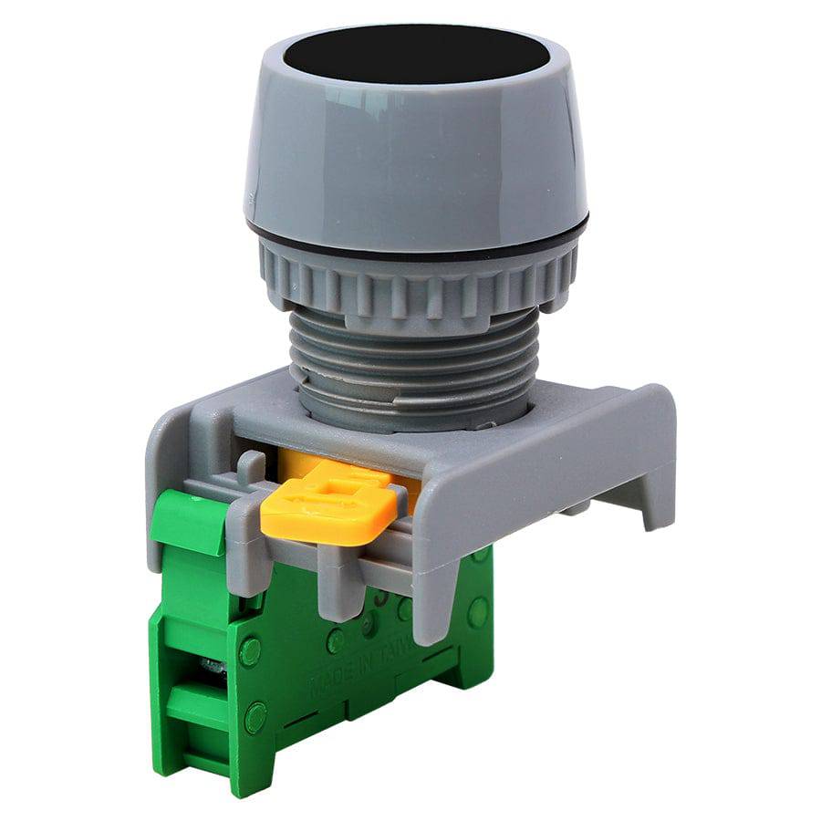 GBF22-1/O-BK - 1/O - 22mm Flat Head Push Button Switch - Black