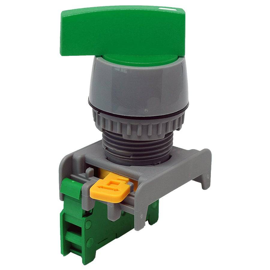 GLCS22-1/O-GN - Long Twist Knob Switch - 1 Contact (1/O) - 2 Positions (0-1) - Green