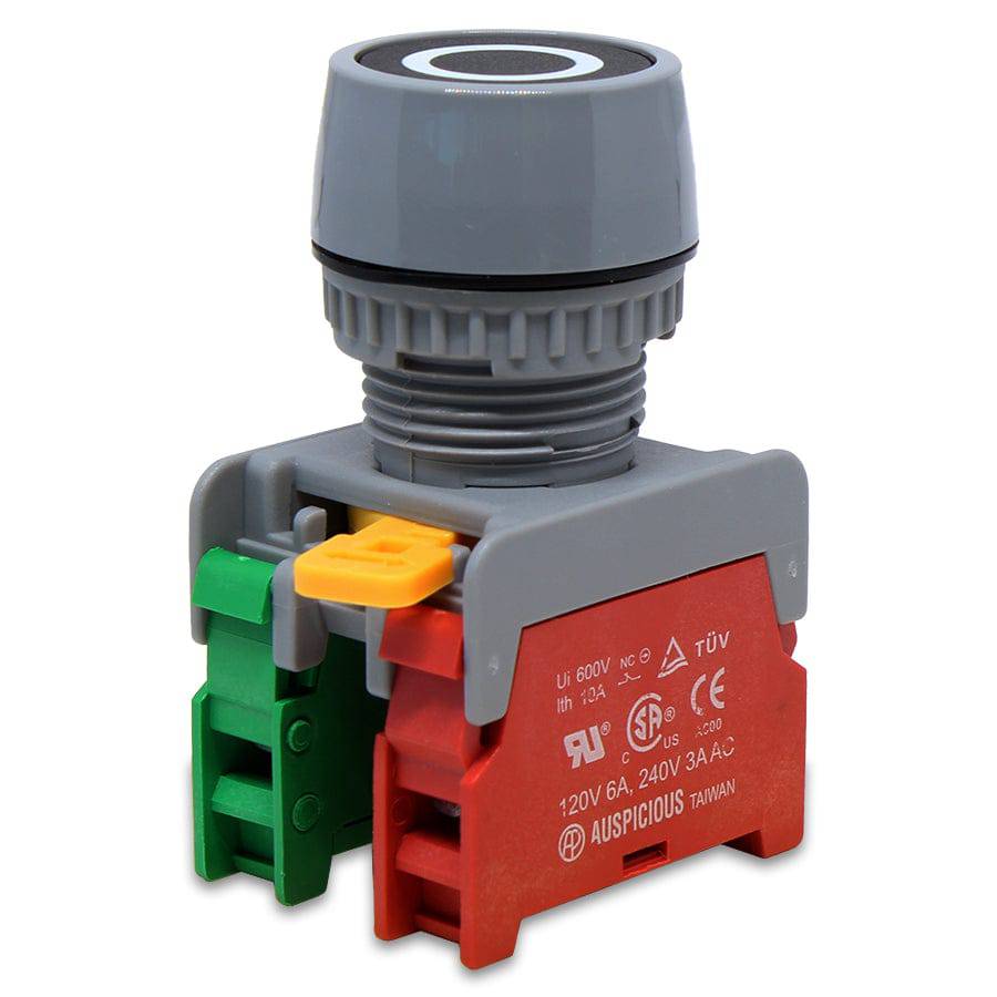GPF22-1O/C-BK - 1O/C - 22mm Push On/Off Button Switch - Black