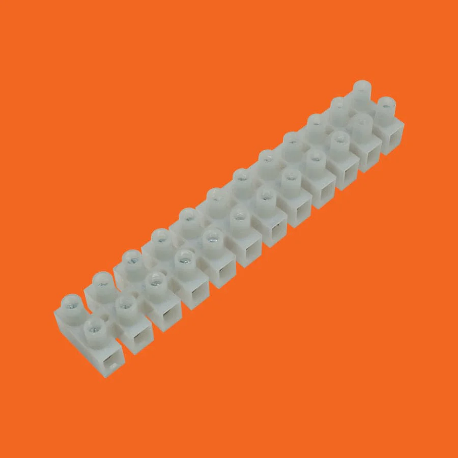 18 to 12 AWG Barrier Strip w/ Wire Protection - 300v, 20A, 12 Poles, 10mm Pitch #GT1450HB-10