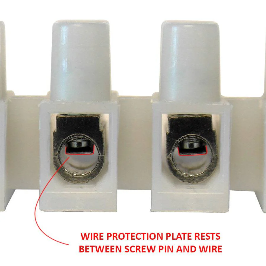 14 to 10 AWG Barrier Strip w/ Wire Protection - 300v, 30A, 12 Poles, 11.5mm Pitch #GT1450HB-12 - Image 3