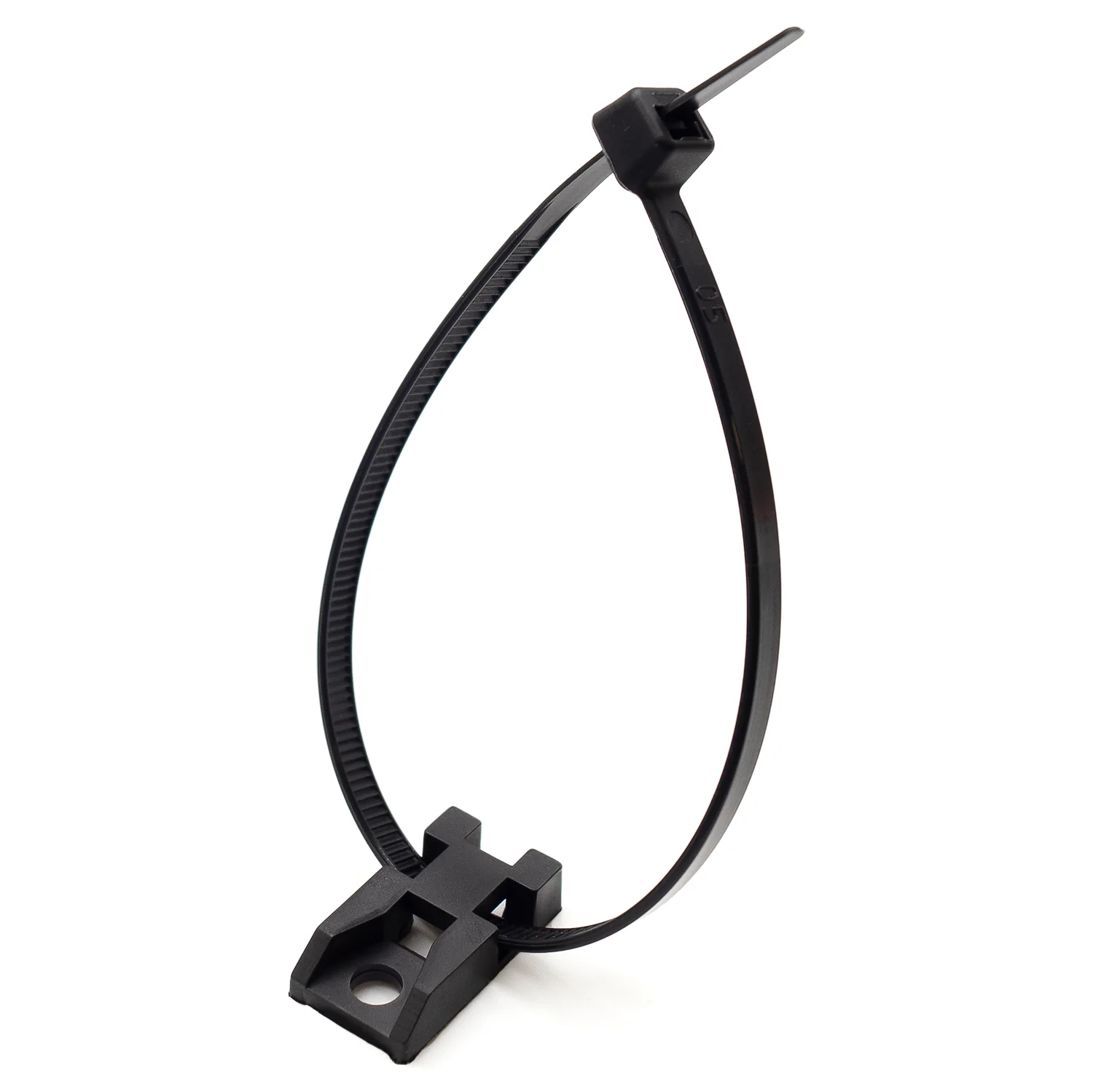 HC01B - 15/16"L x 1/2"W Nylon Saddle Tie Mounts: Tie Width: 3/16", Screw Width: 3/16", Black, 100 Pieces - Image 2