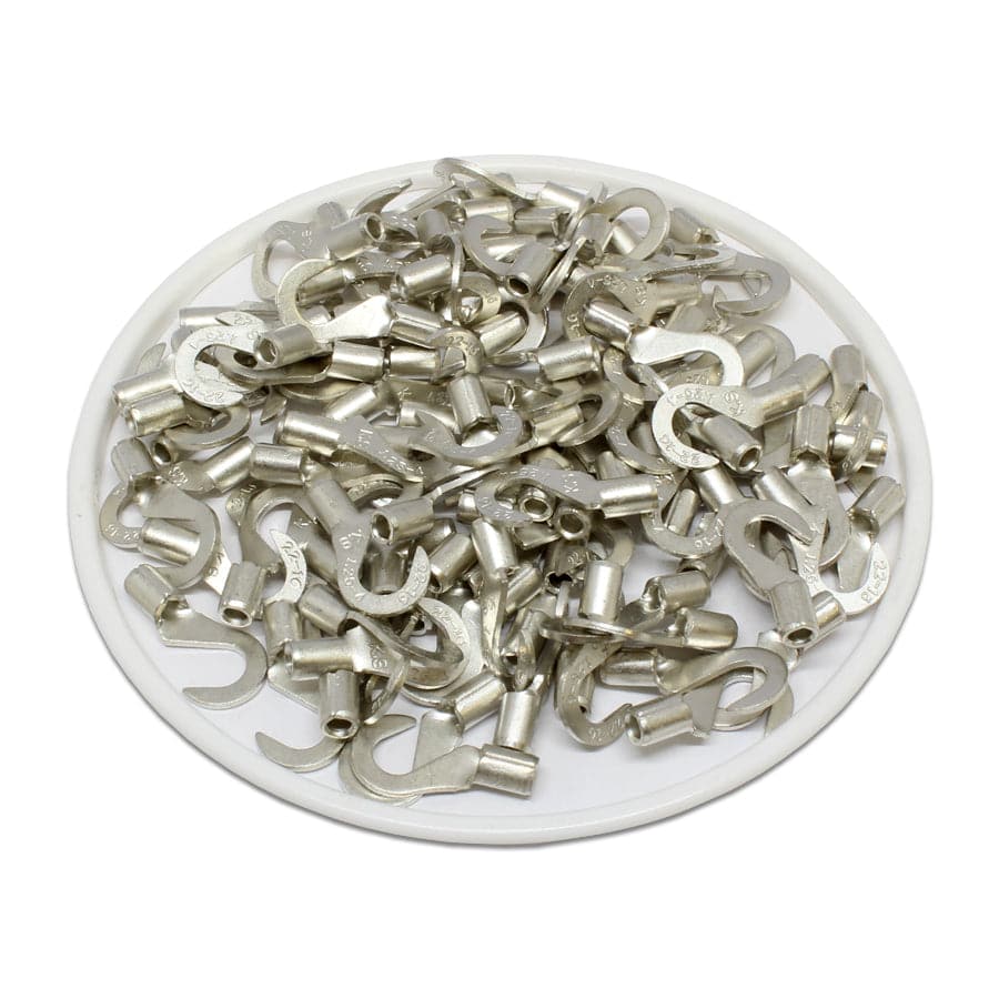 22-16 AWG Non Insulated Hook Terminals, #8 Stud, Brazed Seam, UL, - HNB1-4 - Image 2