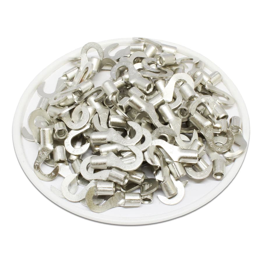 16-14 AWG Non Insulated Hook Terminals, #8 Stud, Brazed Seam, UL, - HNB2-4 - Image 2