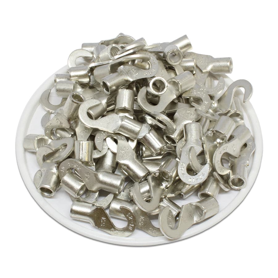 12-10 AWG Non Insulated Hook Terminals, #8 Stud, Brazed Seam, UL, - HNB5-4 - Image 2