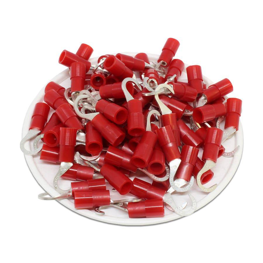 HNYB1-5 - Nylon Insulated Hook Terminals - 22-16 Red - 100/pack
