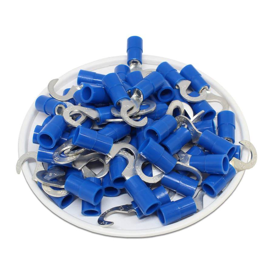 HNYB2-5 - Nylon Insulated Hook Terminals - 16-14 AWG - Blue - 100/pack