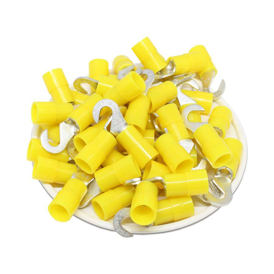 HNYB5-4 - Nylon Insulated Hook Terminals - 12-10 AWG - Yellow - 50/pack