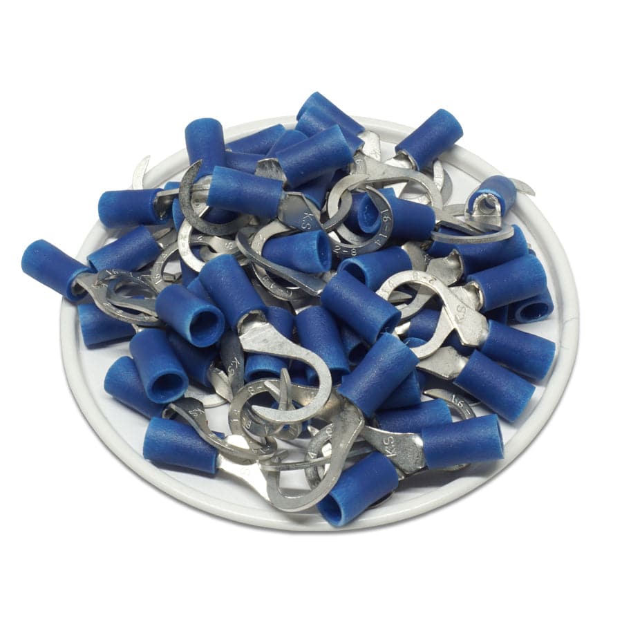 HVB2-8 - 16 to 14 AWG Vinyl Insulated Hook Terminals, 5/16" Stud, 100 Pieces