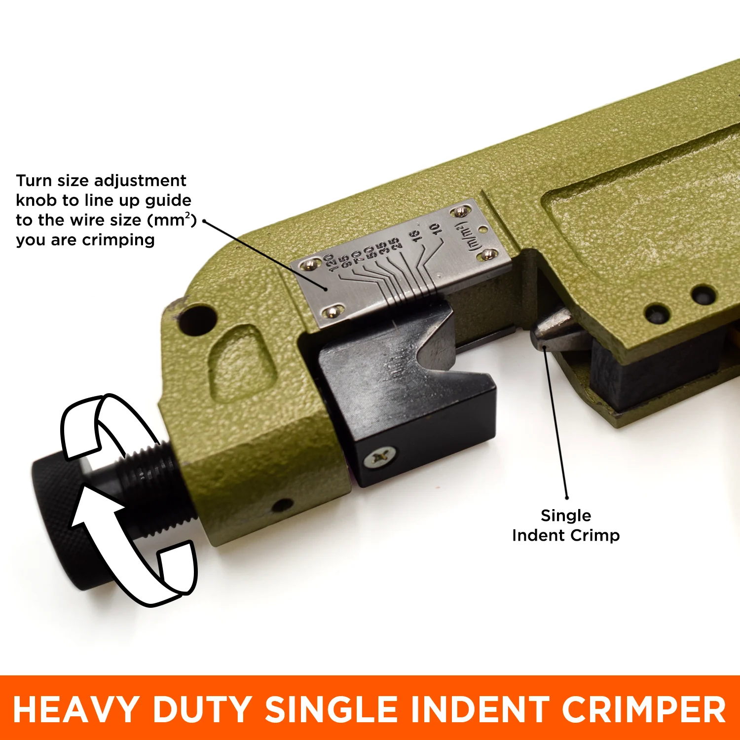 8 AWG to 3/0 Compression Lug Tool with Single Indent Style, 1 Piece - KH-120 - Image 3