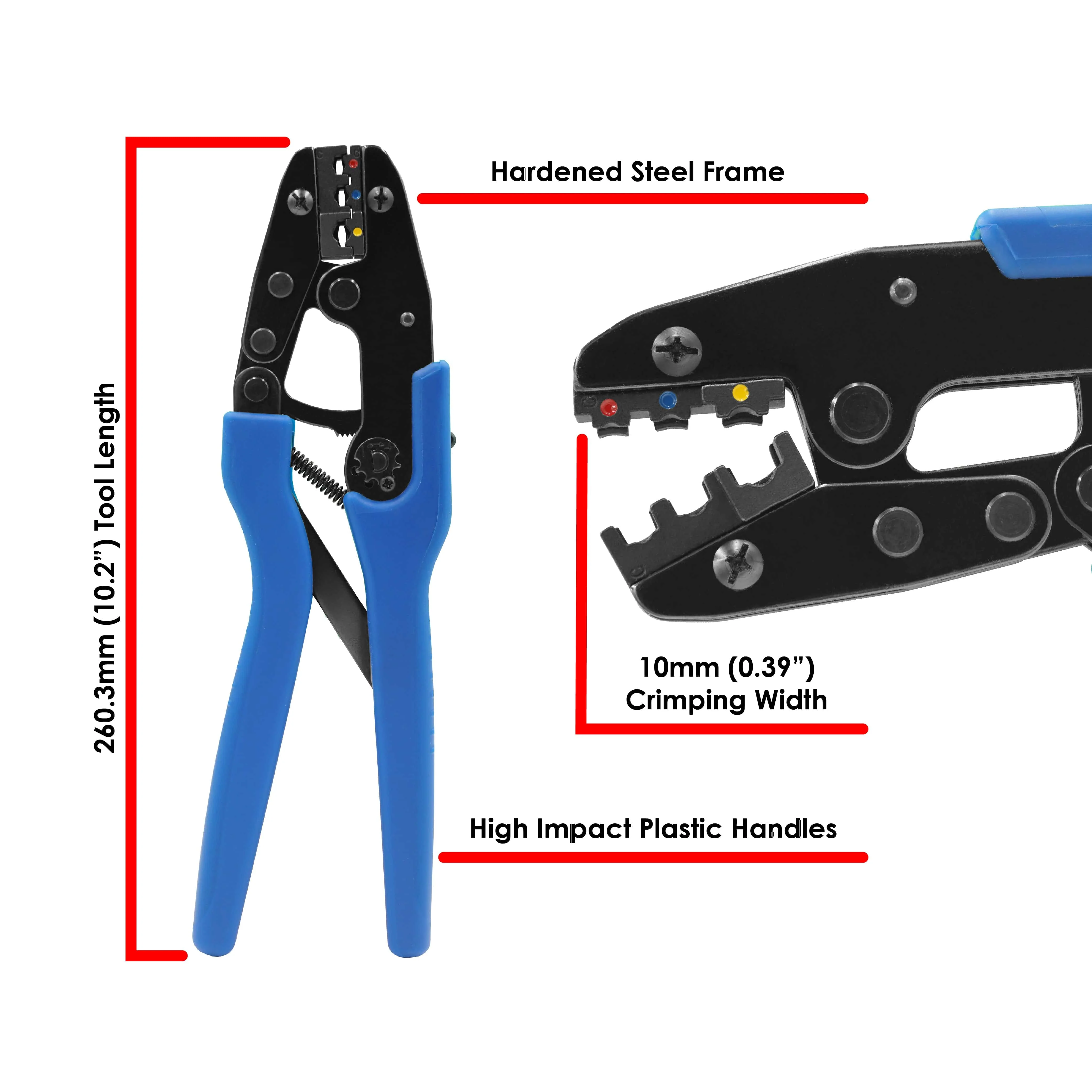 KST2000C - 22 to 10 AWG Insulated Quick Disconnects Crimping Tool, UL Recognized - 1 Piece - Image 2