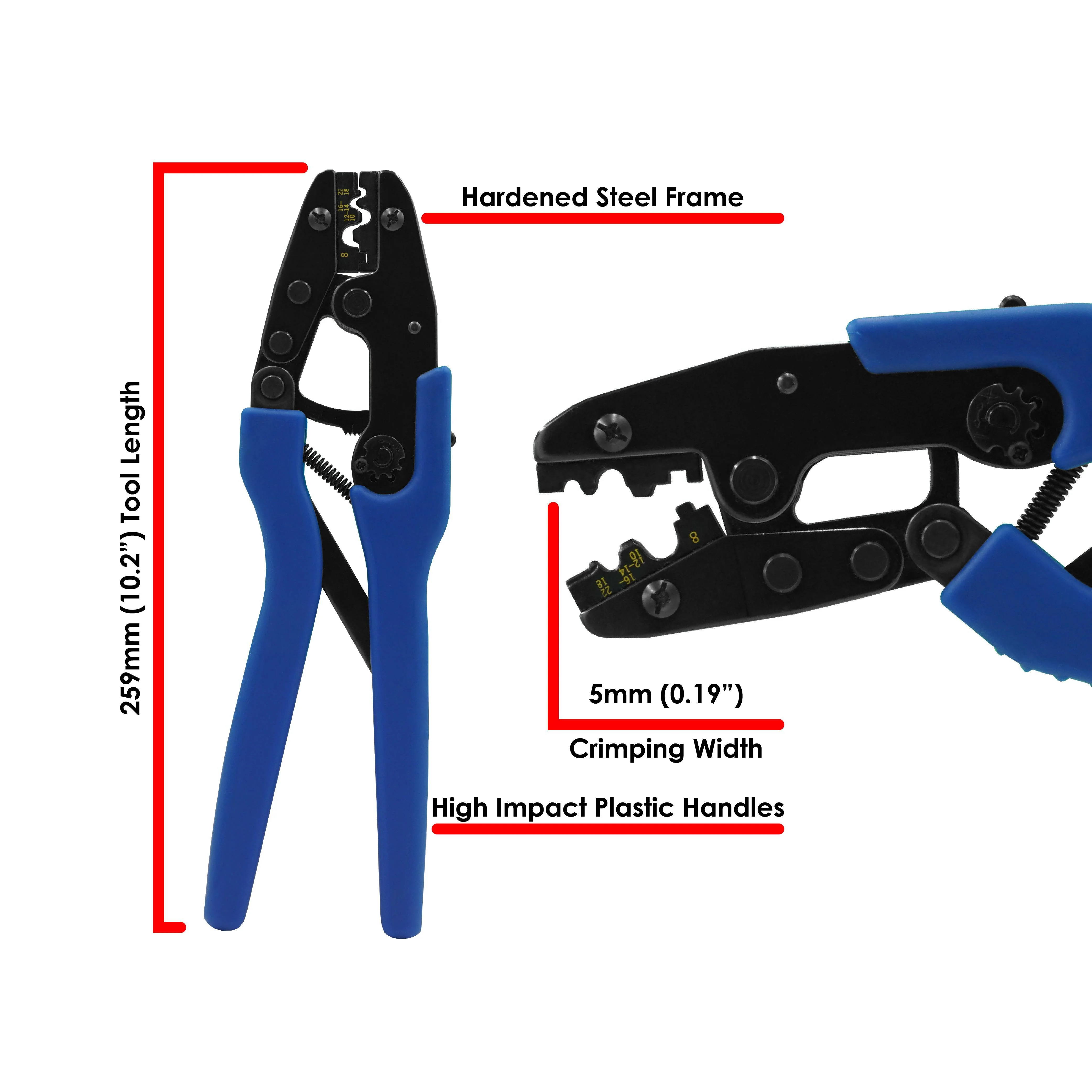 KST2000D-1322 - UL Approved Non Insulated Terminal Crimping Tool - 22-08 AWG - Image 2