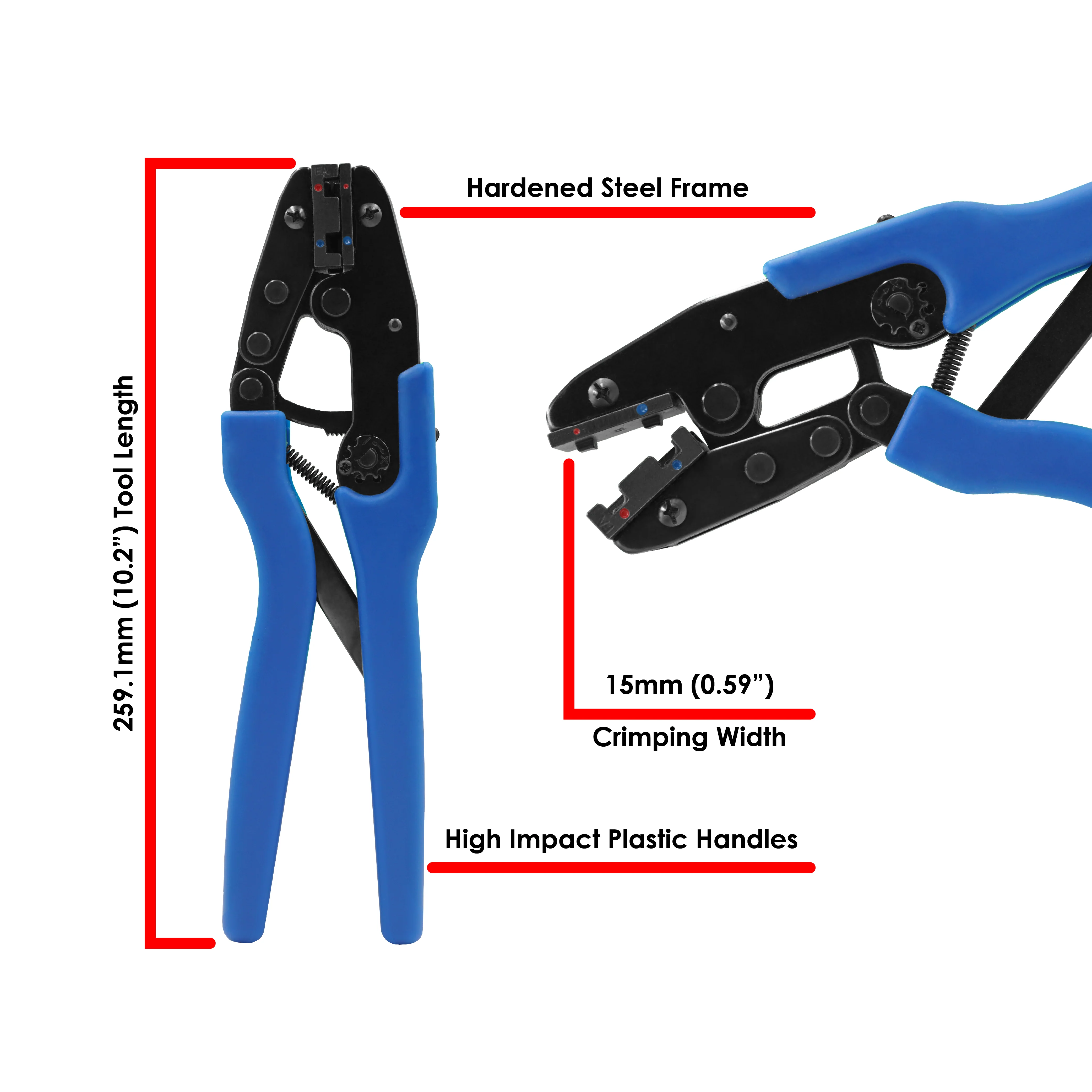 KST2000FA - UL Approved Insulated AMP Type Flag Terminal Crimping Tool - 22-14 AWG - Image 2