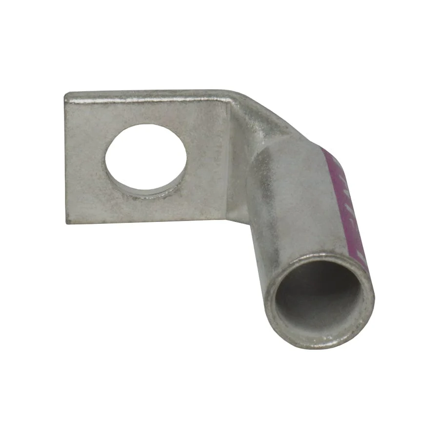 LBF1038 - 90 Degree Long Barrel Compression Lug - 1/0AWG - 3/8" Stud, 1 Piece