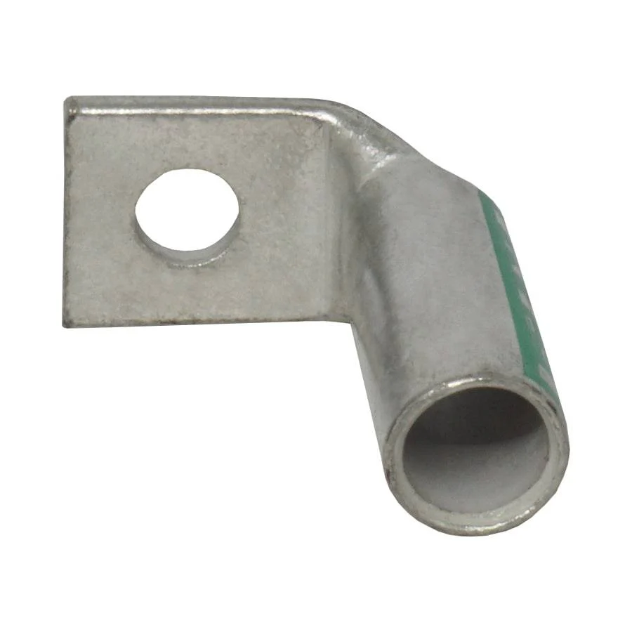 LBF114 - 90 Degree Long Barrel Compression Lug - 1AWG - 1/4" Stud, 1 Piece