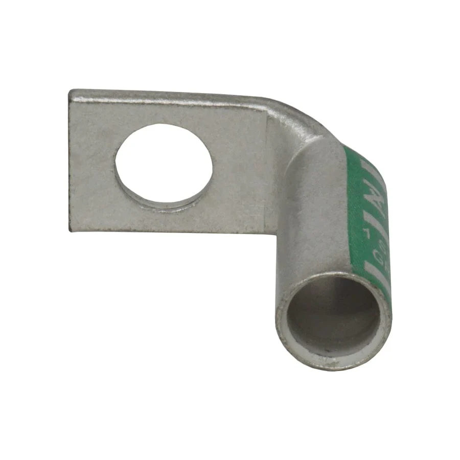 LBF138 - 90 Degree Long Barrel Compression Lug - 1AWG - 3/8" Stud, 1 Piece