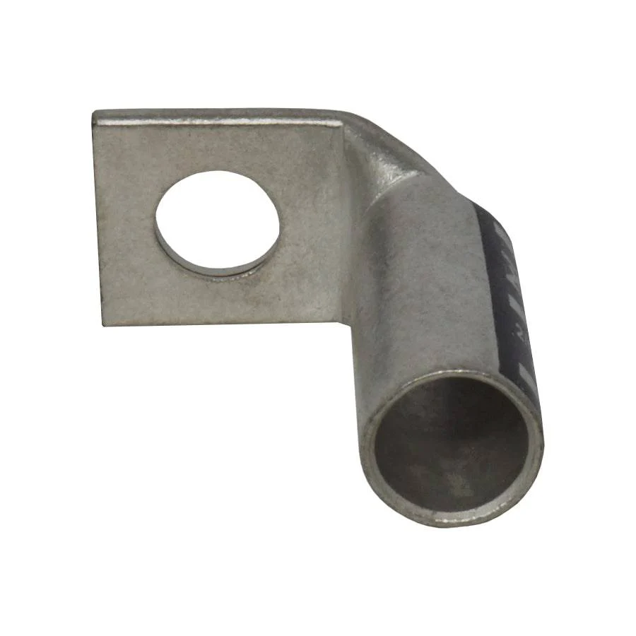 LBF2038 - 90 Degree Long Barrel Compression Lug - 2/0AWG - 3/8" Stud, 1 Piece