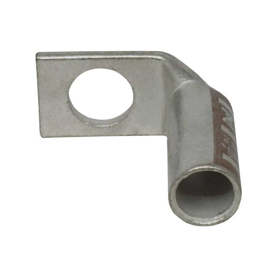LBF238 - 90 Degree Long Barrel Compression Lug - 2AWG - 3/8" Stud, 1 Piece