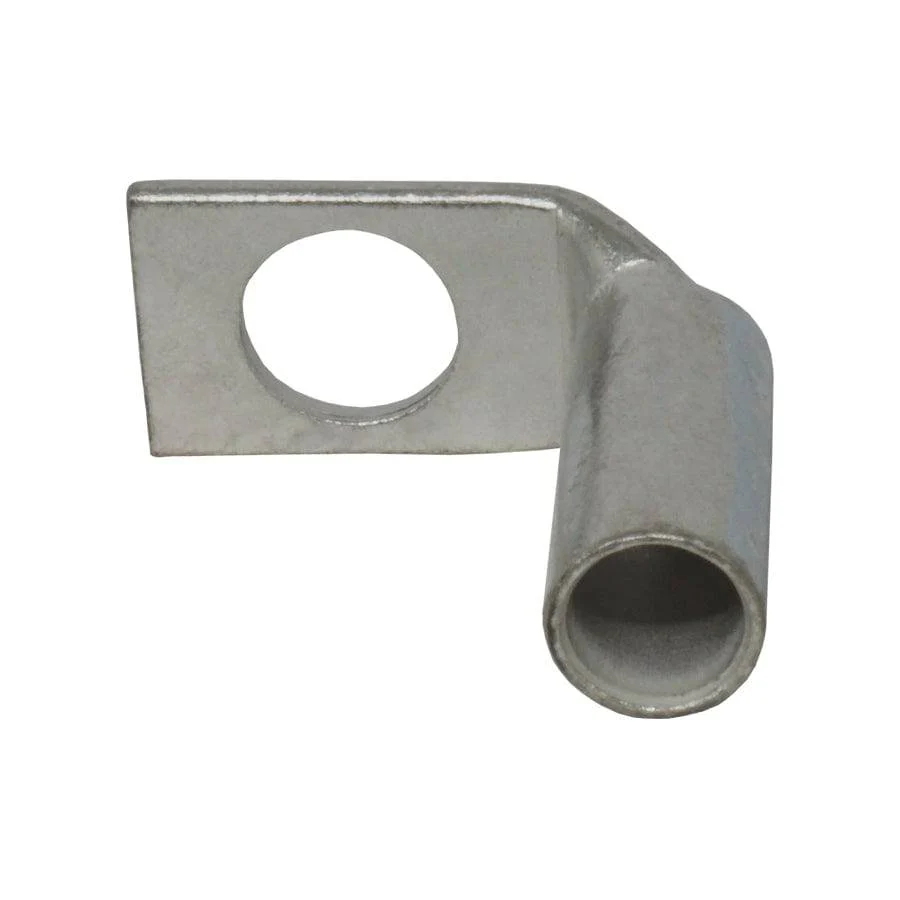 LBF338 - 90 Degree Long Barrel Compression Lug - 3AWG- 3/8" Stud, 1 Piece