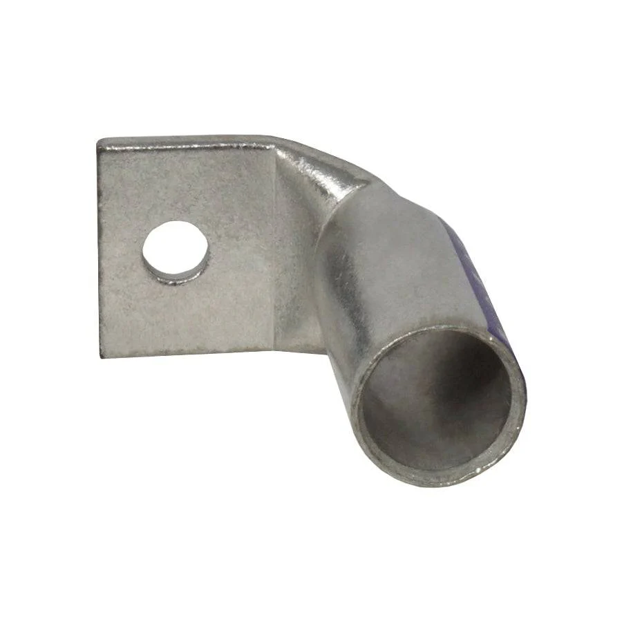 LBF4014 - 90 Degree Long Barrel Compression Lug - 4/0AWG - 1/4" Stud, 1 Piece