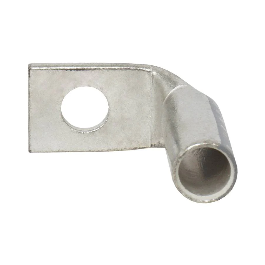 LBF414 - 90 Degree Long Barrel Compression Lug - 4AWG - 1/4" Stud, 1 Piece