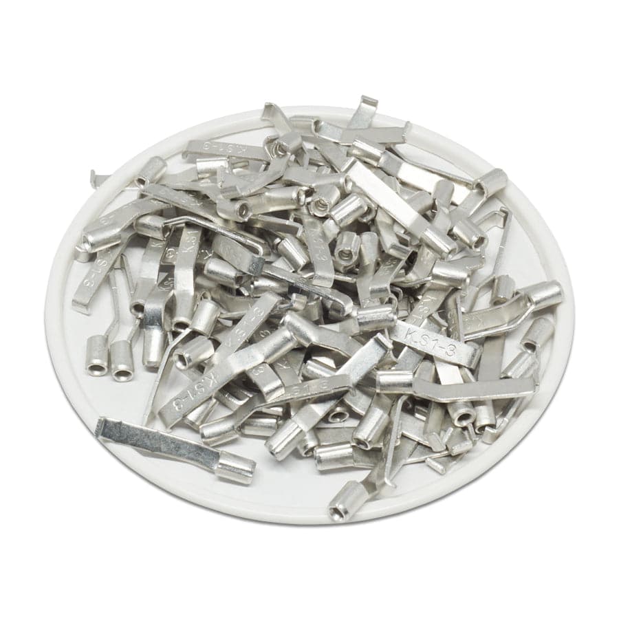 LBNB1-3 - 22 to 16 AWG Non Insulated Lipped Blade Terminals, 1/8" Width, UL Recognized, 100 Pieces