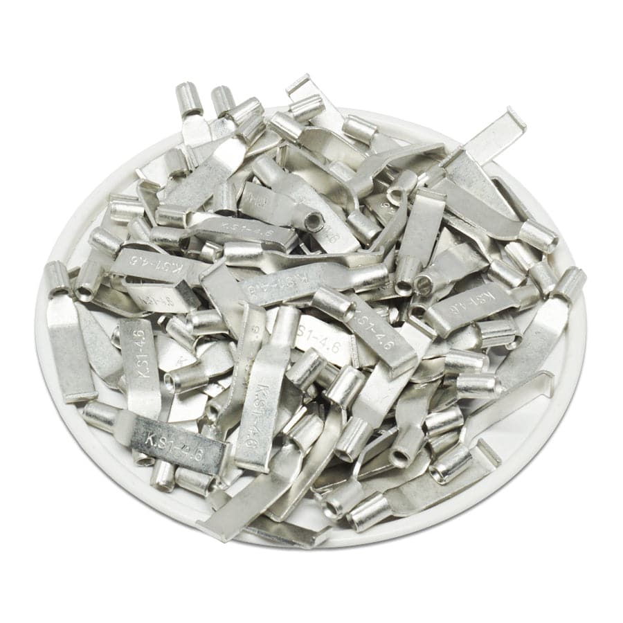 LBNB1-46 - 22 to 16 AWG Non Insulated Lipped Blade Terminals, 3/16" Width, UL Recognized, 100 Pieces