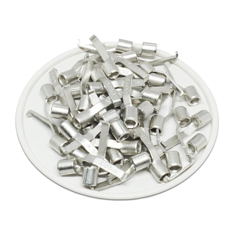 LBNB5-3 - 12 to 10 AWG Non Insulated Lipped Blade Terminals, 1/8" Width, UL Recognized, 50 Pieces