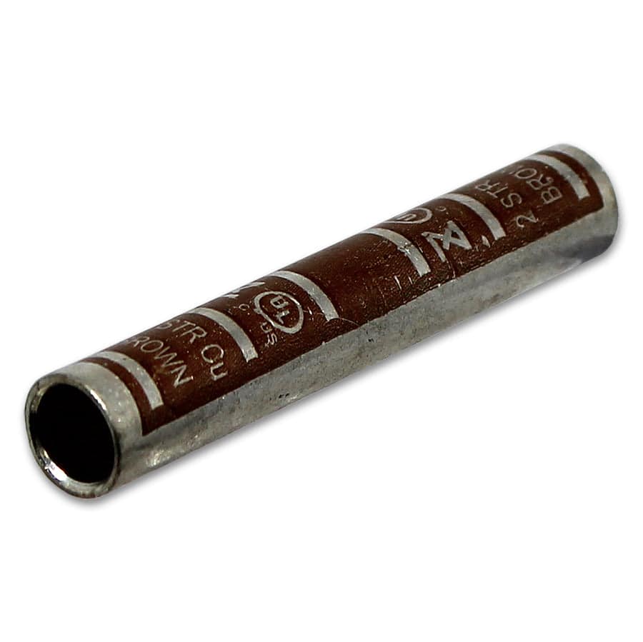 LC2 - 2 AWG Copper Compression Splice Connectors, Long Barrel, Brown, 1 Piece